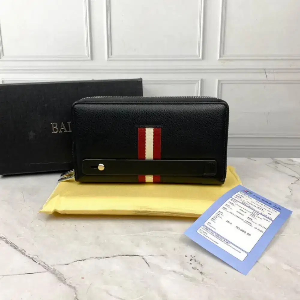 HANDBAG/CLUTCH BALLY MEN LEATHER ZIPPER WALLET IMPORT