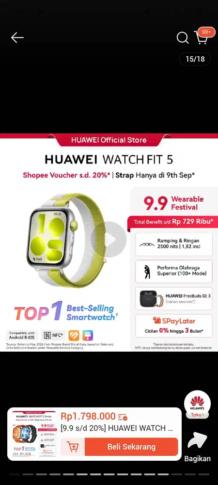 Huawei smartwatch fit 5 BNIB nylon