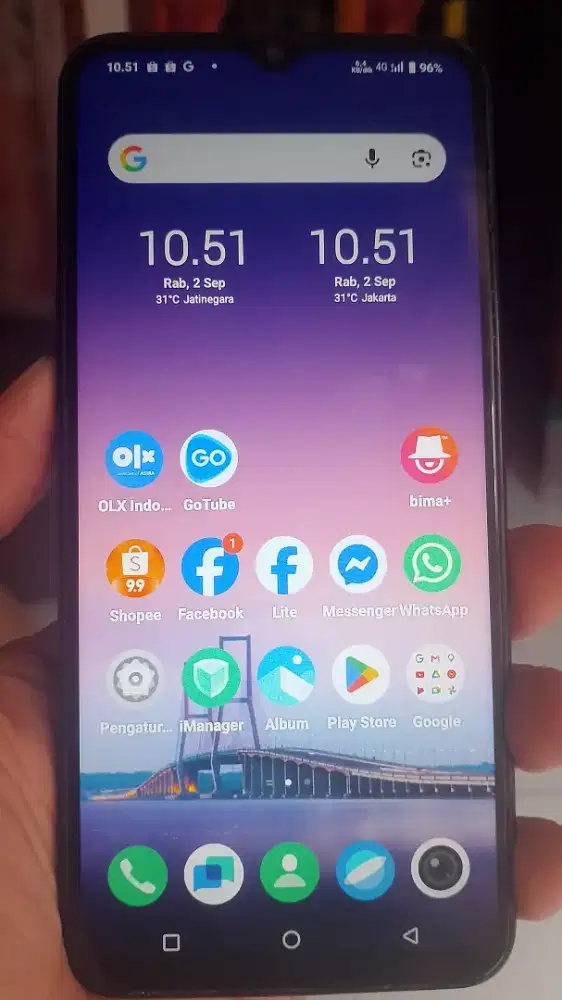 Vivo y22 ram 4+4/64gb batangan.