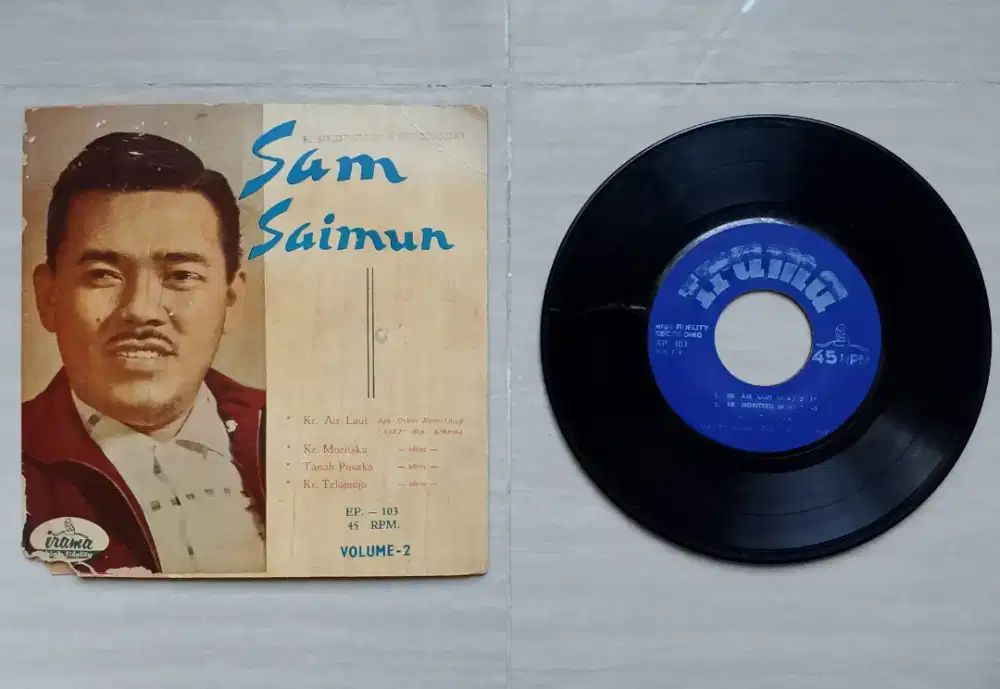 Vinyl piringan hitam 7 inch legend Sam Saimun vol 2