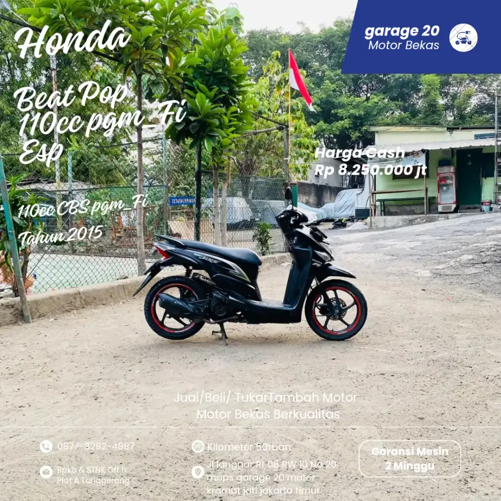 Honda Beat Pop 110cc CBS Pgm_Fi tahun 2015 pajak off