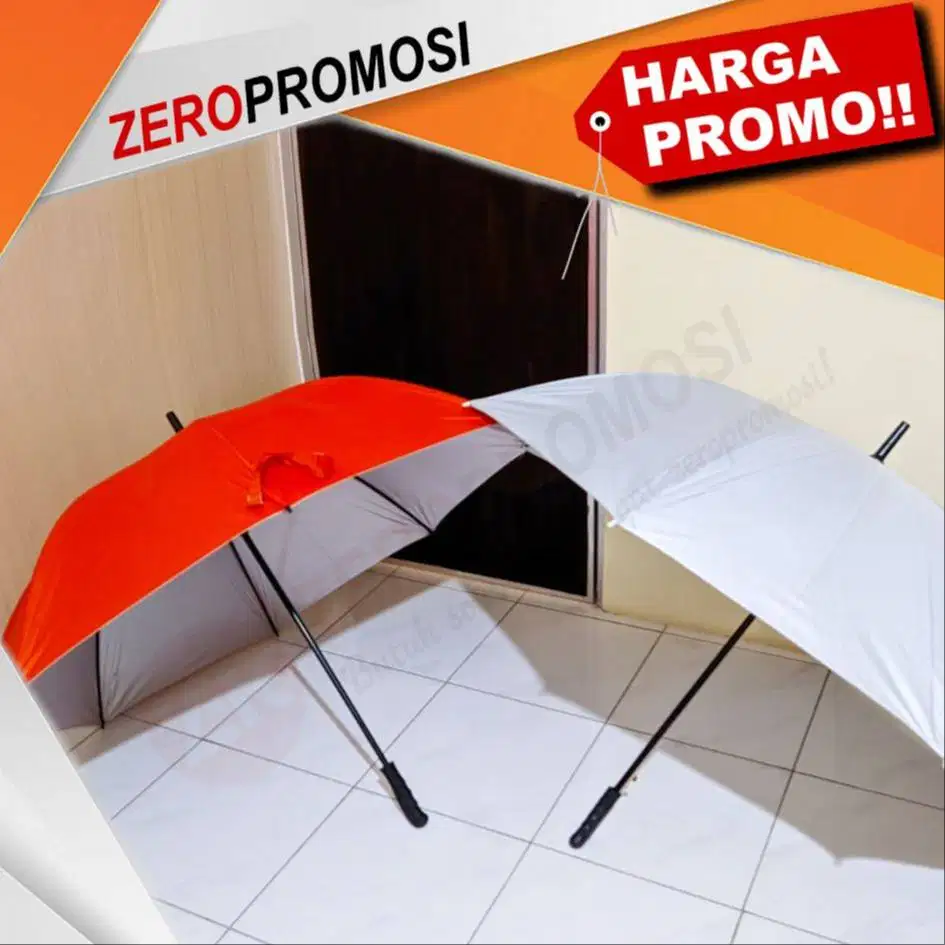 Payung Golf Otomatis 670 Custom Logo Lapisan Silver untuk Souvenir Pro