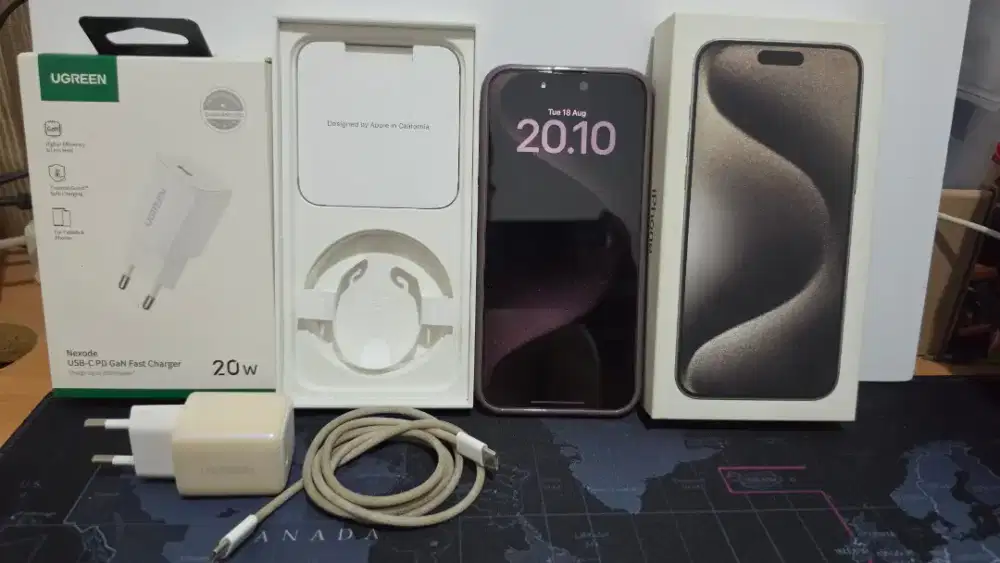 (Nego) Iphone 15 Pro Max 256GB Natural Titanium, Bonus Banyak