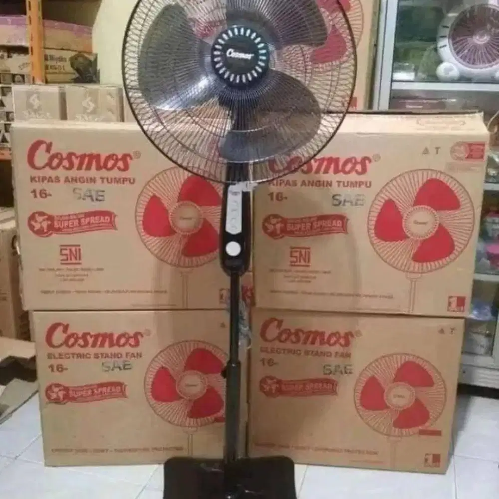 Kipas Angin Berdiri 16 Inch 16-SAE Warna Hitam Original Cosmos