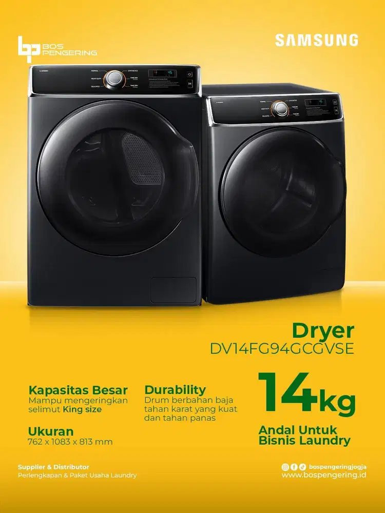 Mesin Pengering Samsung 14Kg DV14FG94GCGVSE Kommersil Garansi 2 Tahun