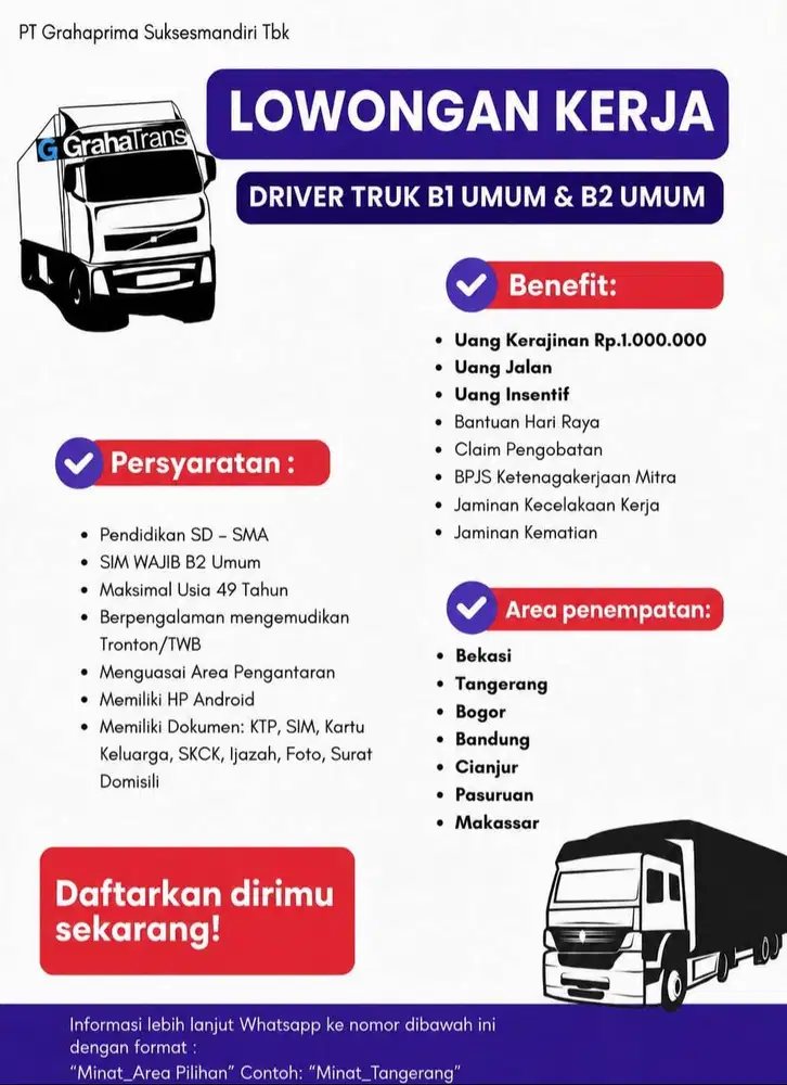 DRIVER TRUK B1 DAN B2 UMUM