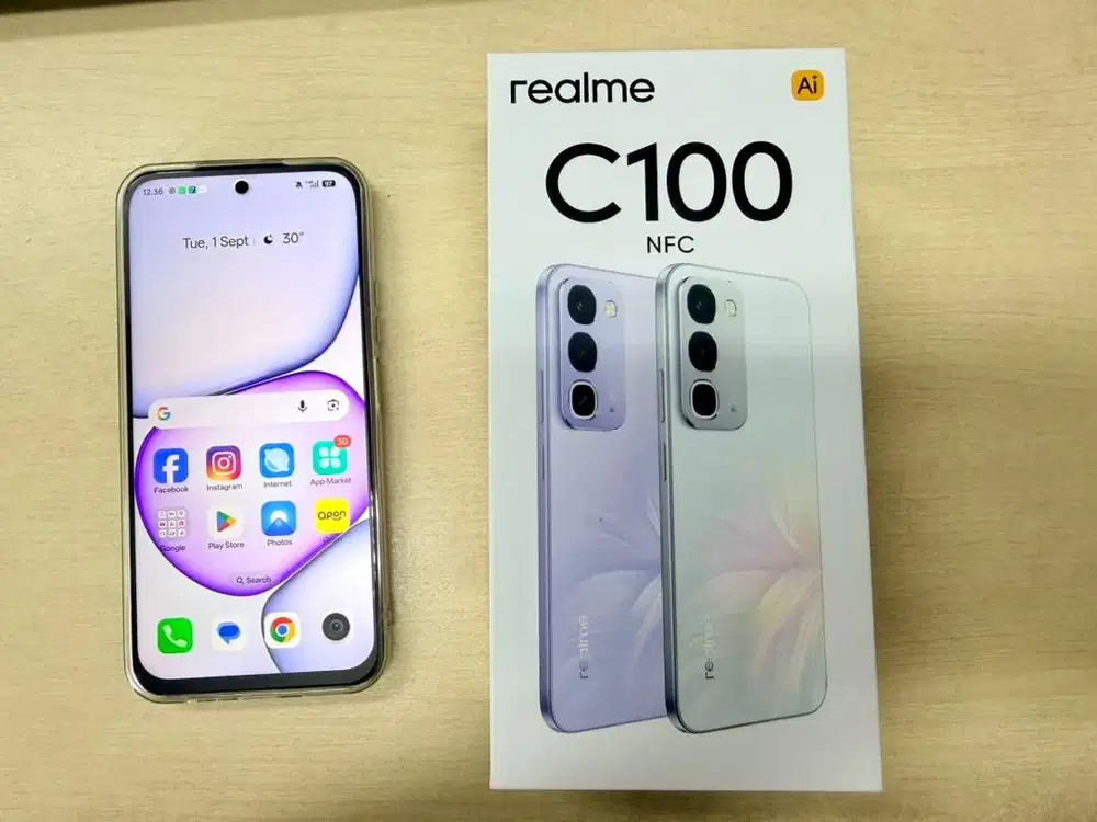 Realme C100 8/256GB Black-Mulus seperti baru (Nota Juli 2026,Fullset)