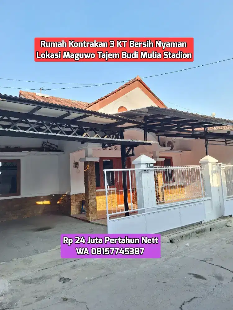 RUMAH KONTRAKAN MAGUWO TAJEM BERSIH MURAH 24JUTA NETT TIMUR STADION