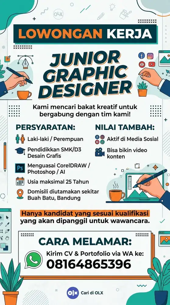 Dicari JUNIOR GRAPHIC DESAINER