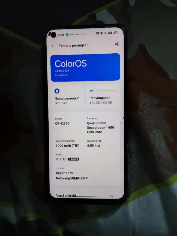 Oppo A96 8+4gb 256gb lengkap mulus no minus