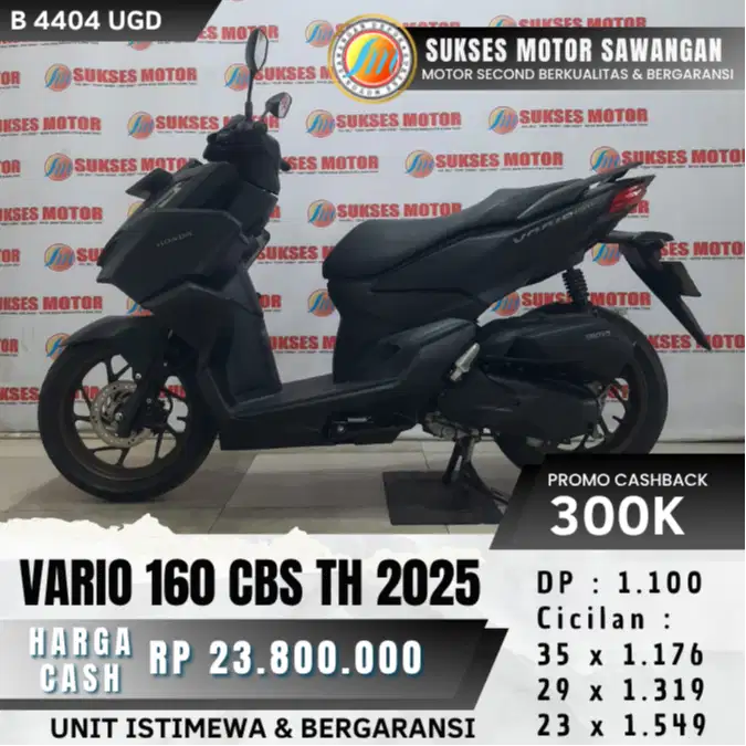CASH KREDIT BERGARANSI NEW VARIO 160 CBS TH 2025 HITAM MULUS ISTIMEWA