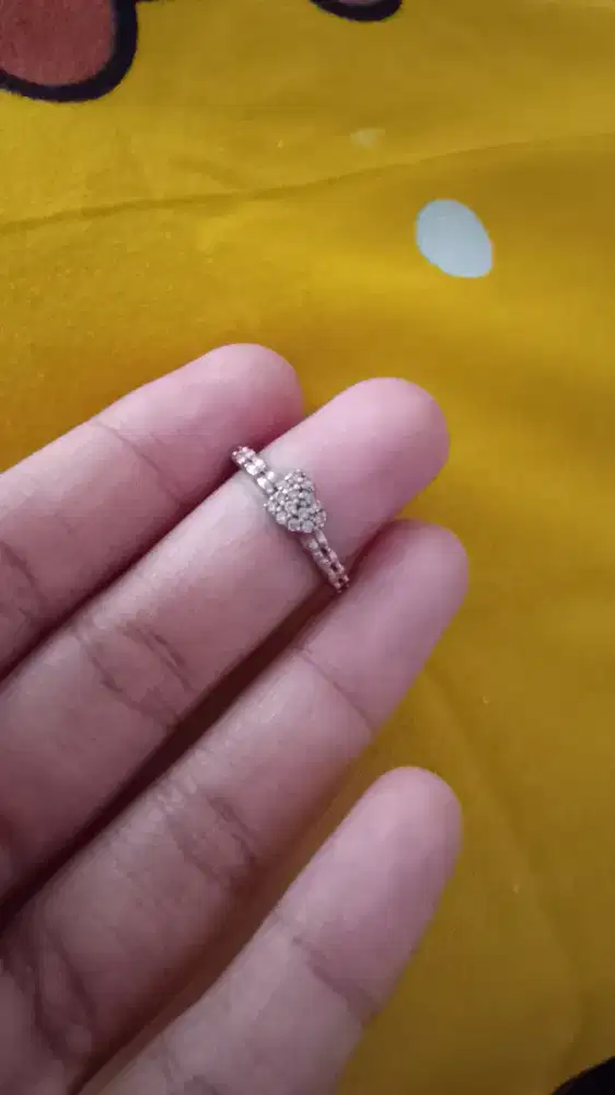 Cincin perak 925 lapis mas putih