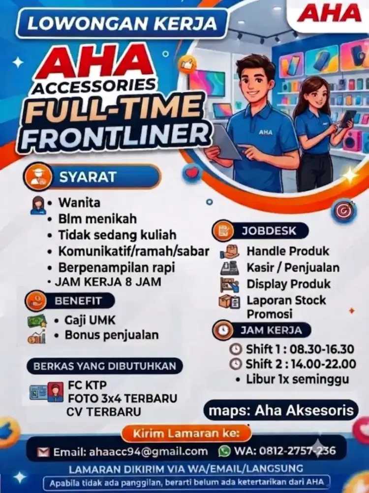 Lowongan kerja customer servise aksesoris hp