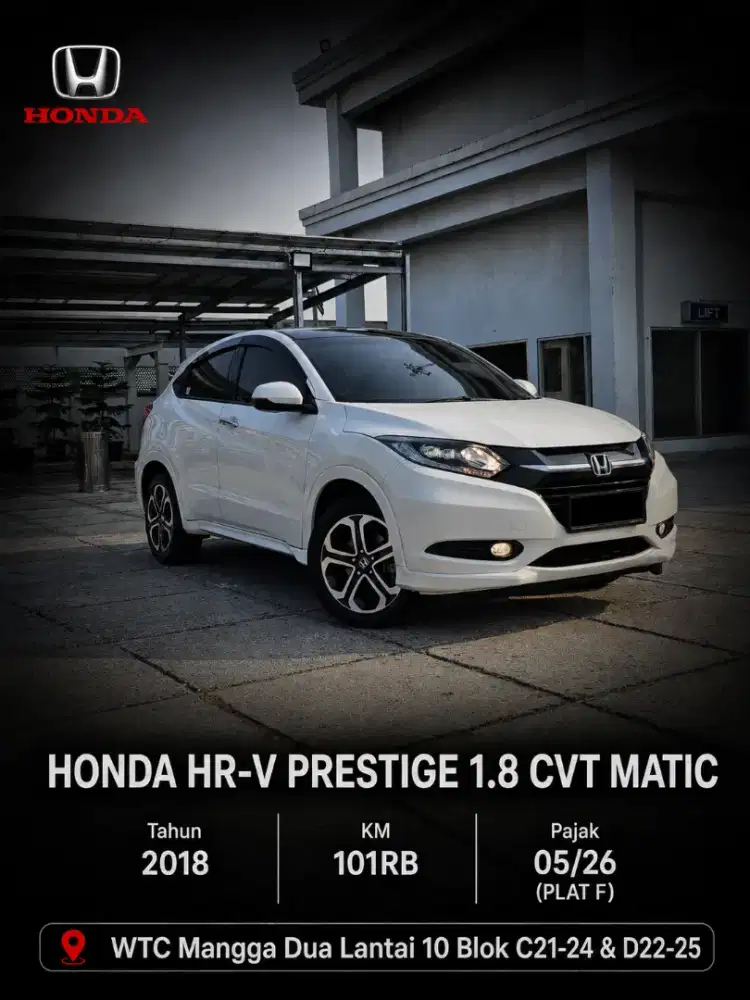 HR-V E PRESTIGE 1.8 MATIC TAHUN 2018 PUTIH