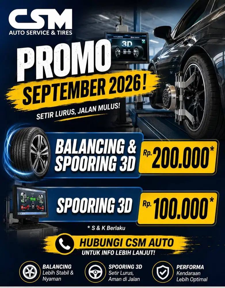 PROMO BALANCING & SPOORING, Rp. 200.000,- saja (limited time only)
