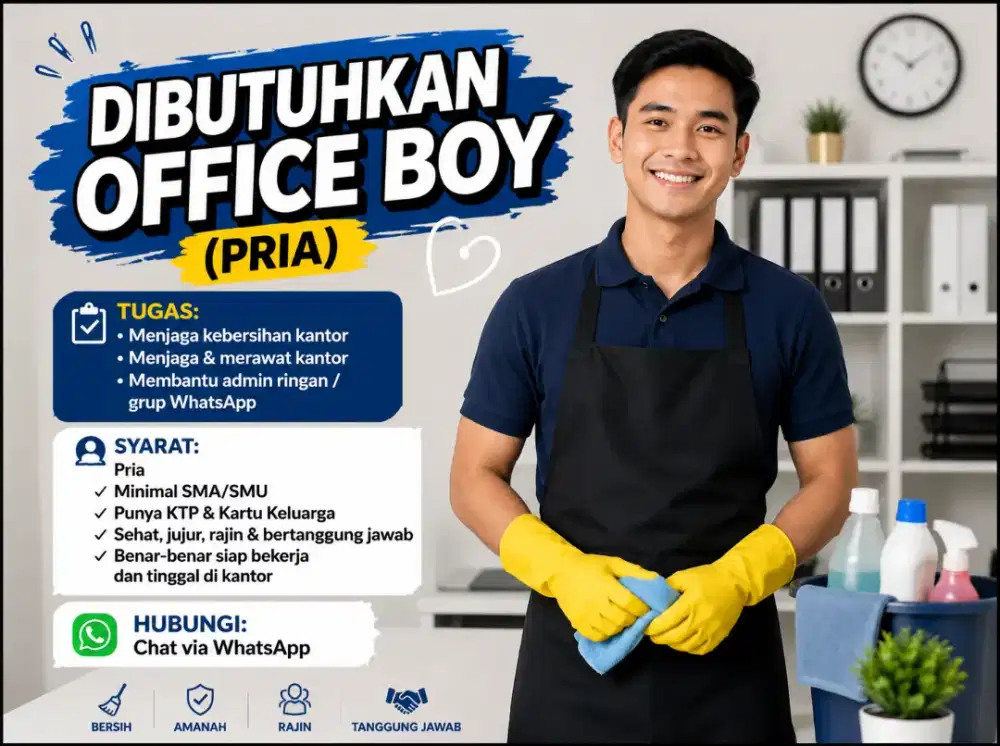 DIBUTUHKAN OFFICE BOY (PRIA)