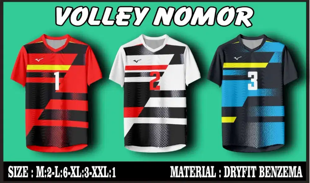 KAOS ATASAN VOLLY MIZUNO 1 SET ISI 12 PCS