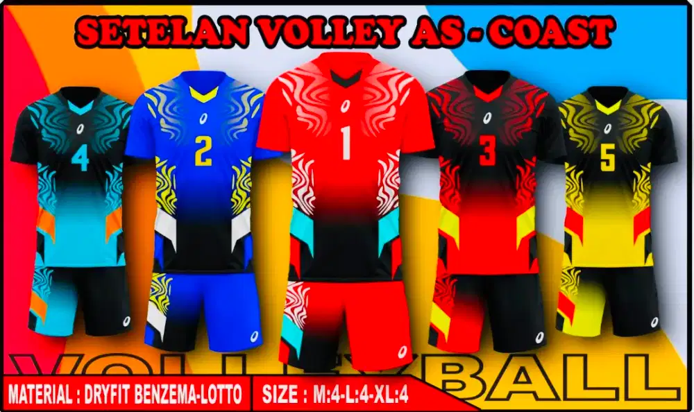 KAOS SETELAN VOLLY 1 SET ISI 12 STEL