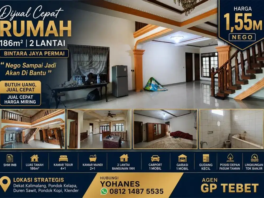 Rumah Bintara Jaya Permai LT 186 m² 2 Lantai