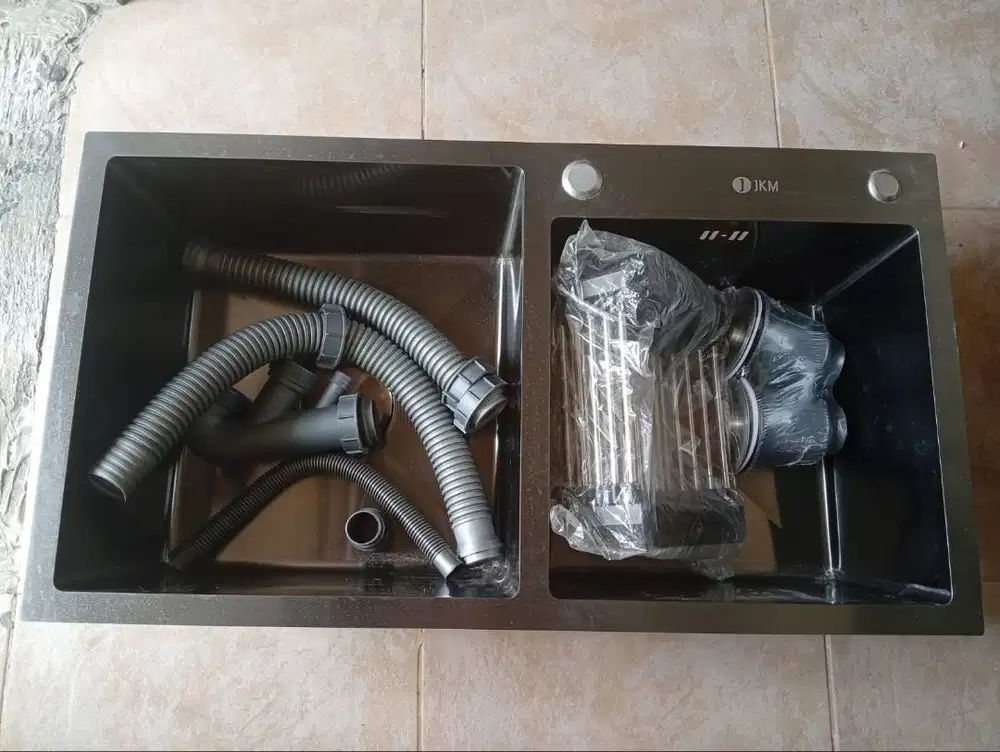 Paket Lengkap Wastafel Cuci Piring JKM Kitchen Sink Stainless Steel