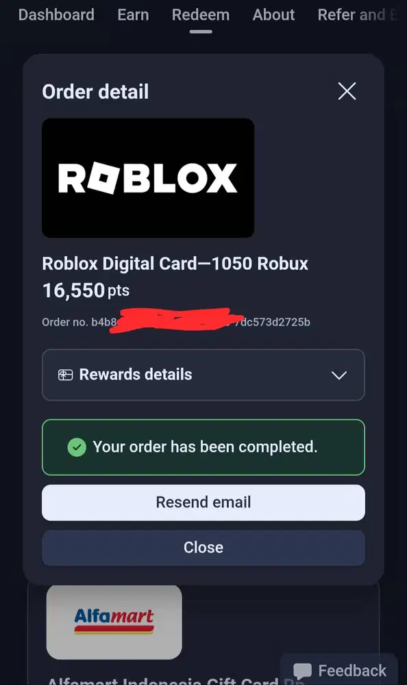 Roblox Gift Card -1050 Robux