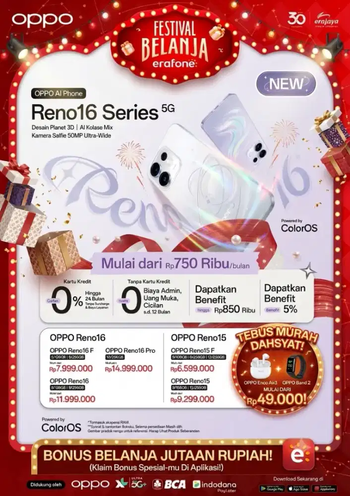 PROMO SPESIAL OPPO RENO16 & RENO15 SERIES DI ERAFONE KUTABUMI