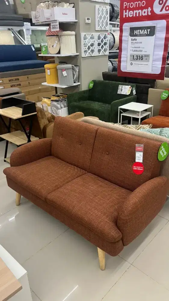 Selma Bellingham Sofa Fabric 2 Seater - Merah Terracotta