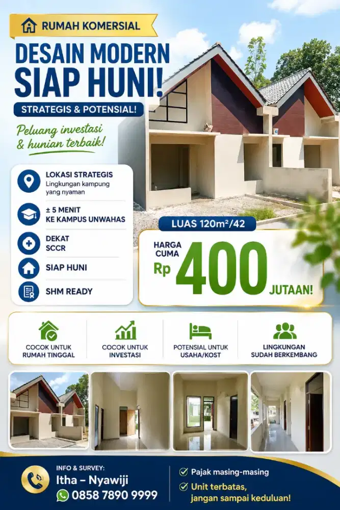 RUMAH BARU SIAP HUNI SHM READY DEKAT RS CEPOKO