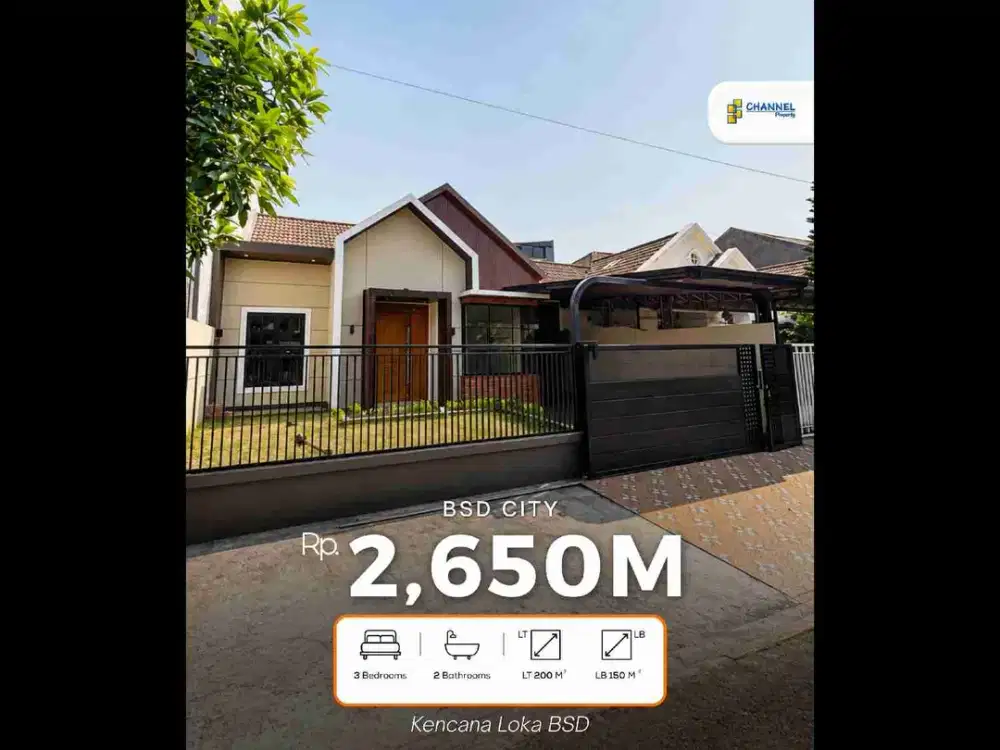 Jual Rumah Baru Desain Modern 1 Lantai Siap Huni BSD Kencana Loka, St