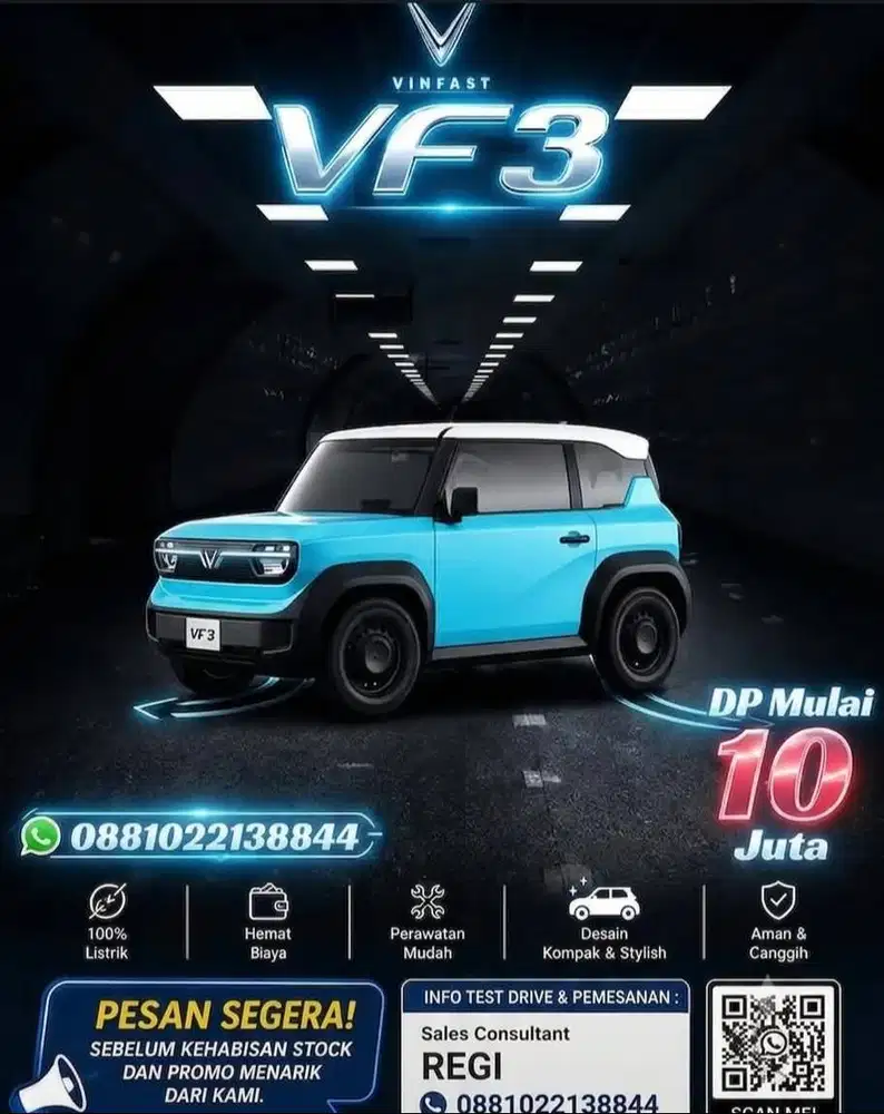 New VinFast VF3 2026 - EV Mungil Kekinian, Pusat Perhatian! DP minim!