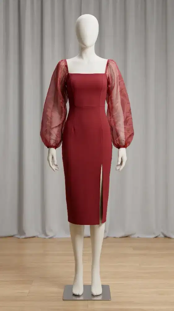 DI JUAL DRESS MAROON