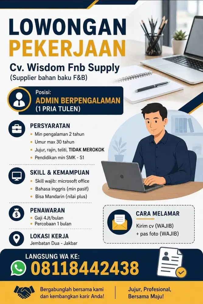 Admin wanita pengalaman 2 tahun