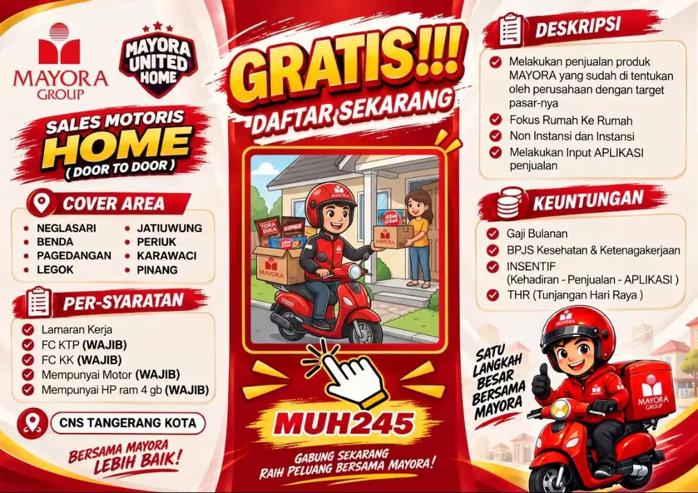 LOWONGAN KERJA SALES MAYORA HOME