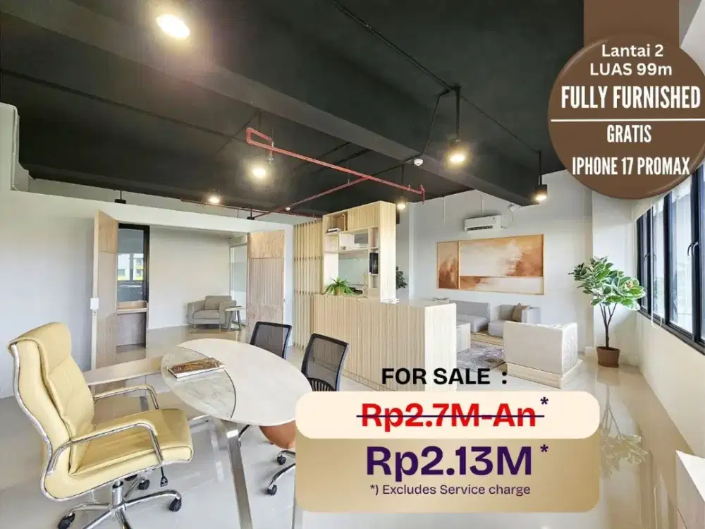 Gratis Iphone 17PM!! Dijual kantor furnish 2M [99m] Office for sale SPAZIO. bisa cicilan KPR