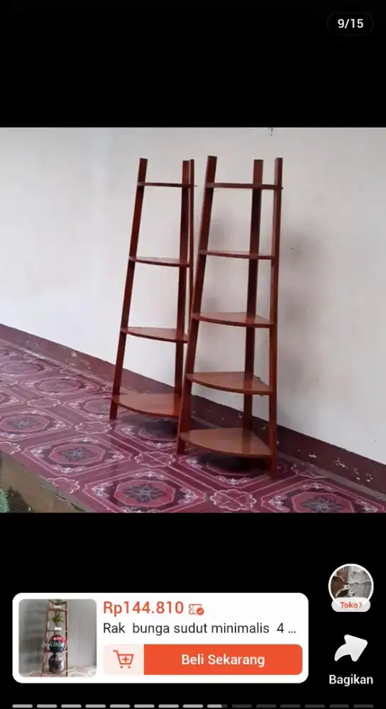 Rak Buku / Bunga Sudut Kayu