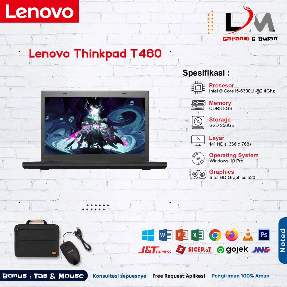 Lenovo Thinkpad T470 i5 Gen 6 Ram 8GB Ssd 256GB Win 10 Bergaransi