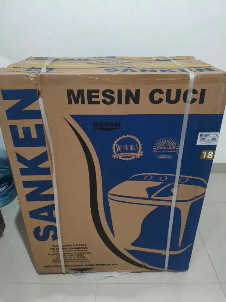 Mesin cuci Sanken 8kg baru
