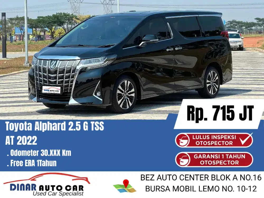 (30Rb) Alphard G TSS 2022 B Genap Record Warenty 1Th 50Jt*Dinar Auto*