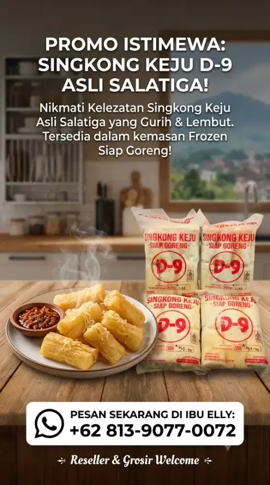 Singkong Keju D-9 Siap Goreng Asli Salatiga Frozen