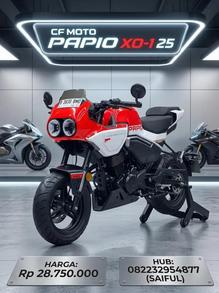Perfect Condition!!CF Moto Papio XO-1 2025 Plat B Wrna Favorit-Mustika