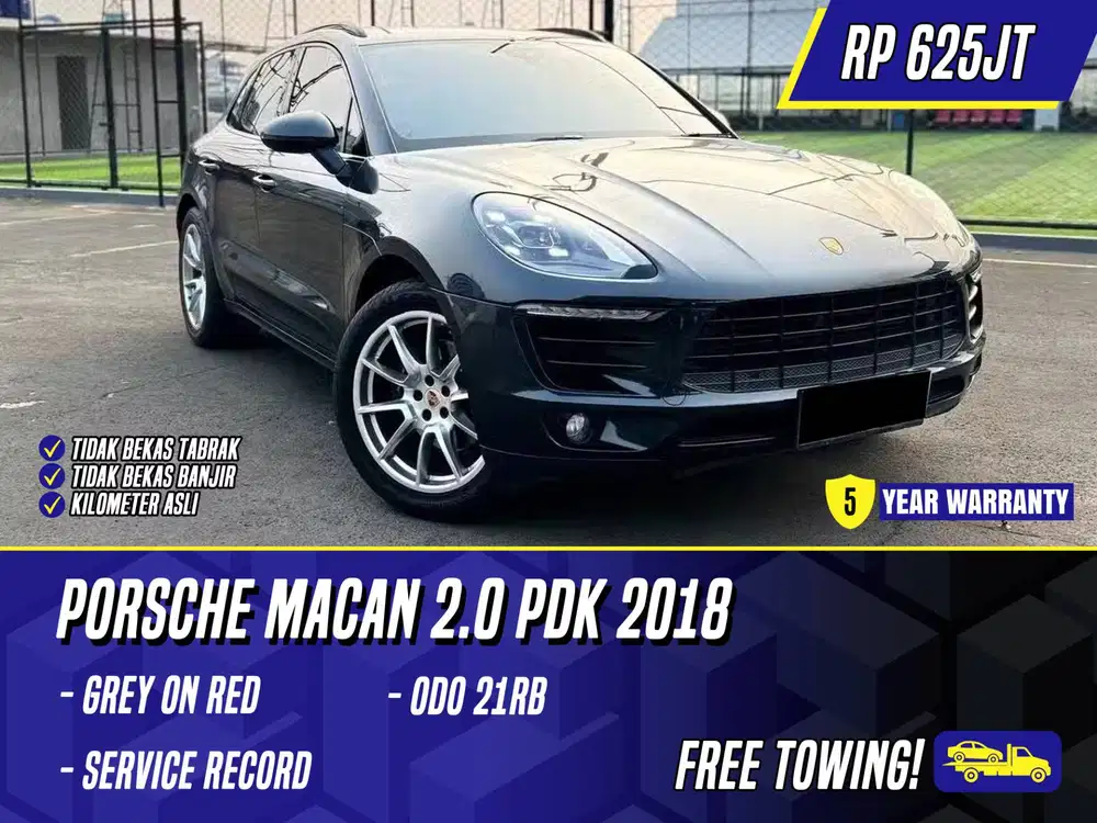 Porsche Macan 2.0 PDK CBU 2018 NIK 2017 Grey on Red Abu-abu Abu