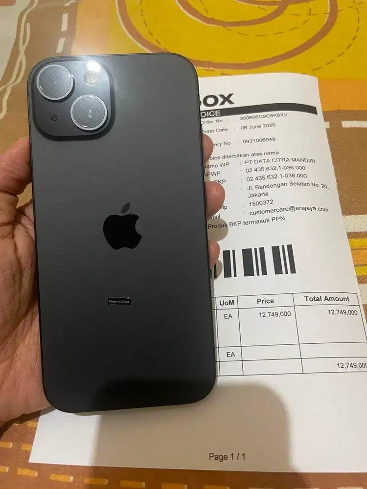 iPhone 15 128 Gb Hitam Ex iBox Bh 100%