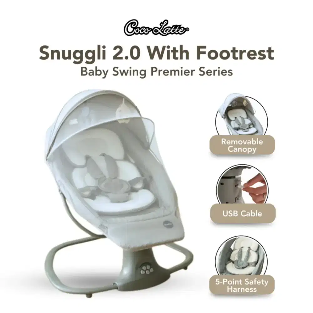 Cocolatte Snuggli 2.0 with Footrest Premier Baby Swing Bouncer - Grey