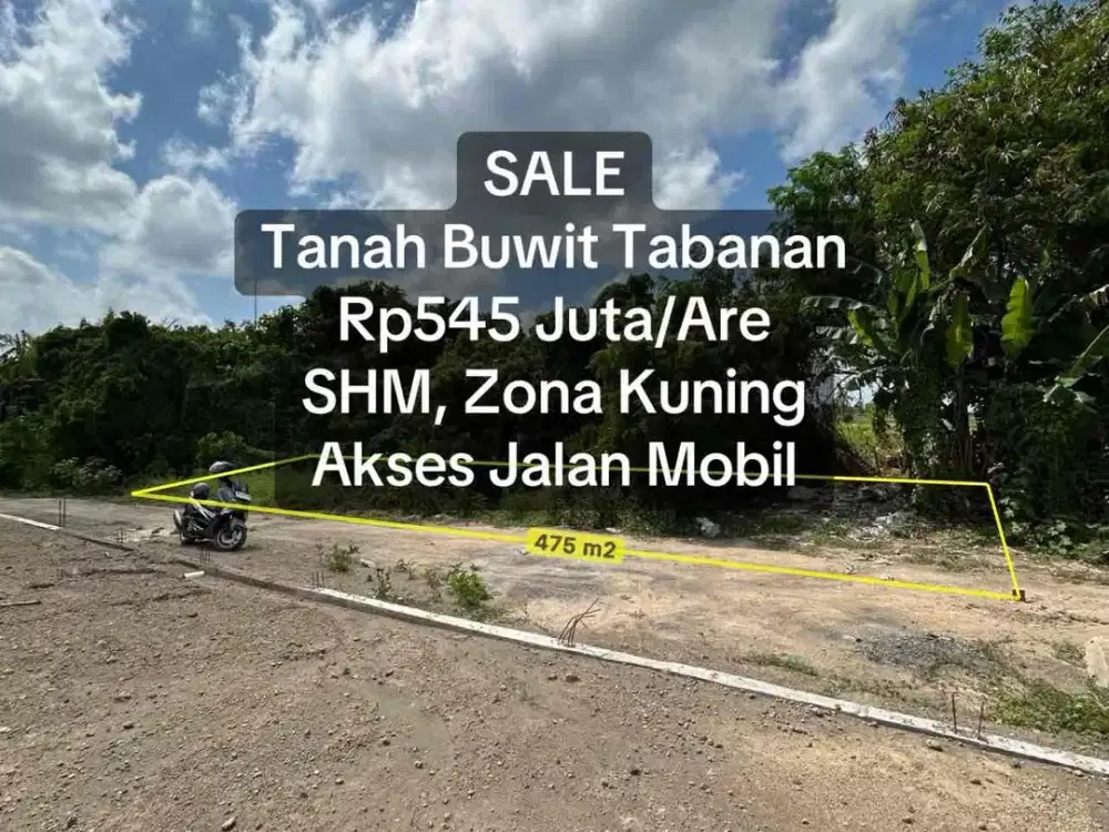 SALE Tanah 4,75 Are Zona Kuning Dekat Tabanan