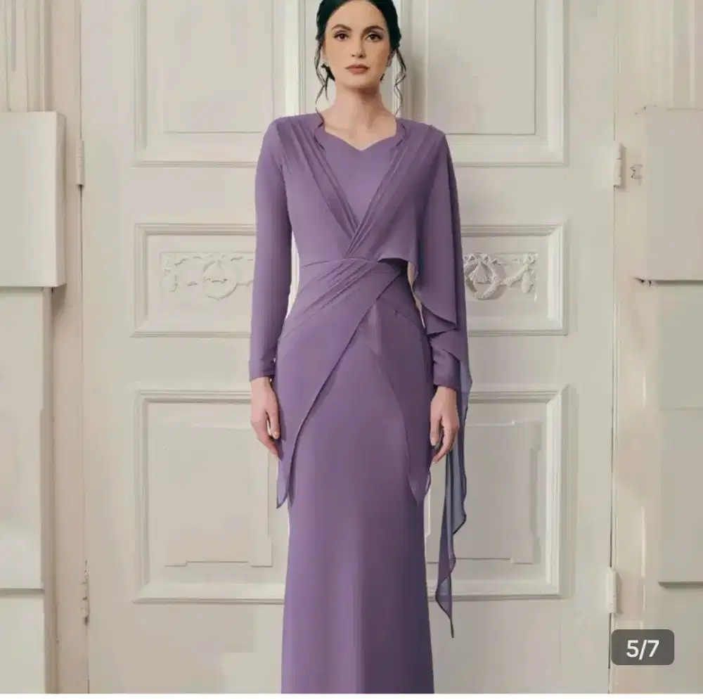 Dress second ungu model Melayu size L