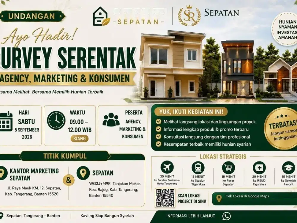 Jual Rumah Baru 2 Lantai di Sepatan Dalam Cluster SHM