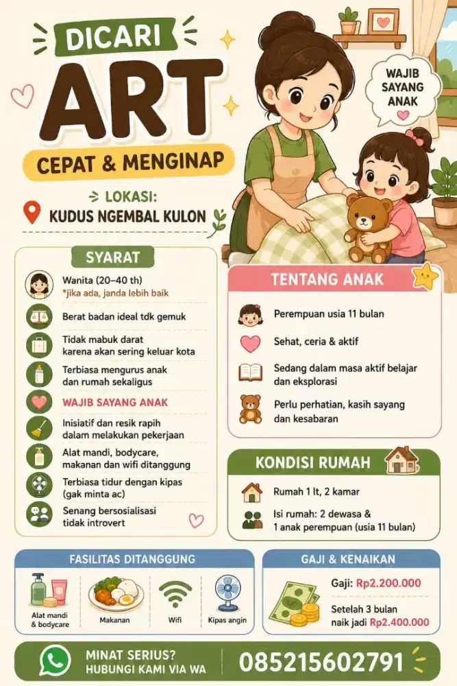 BUTUH CEPAT ART DAN MOMONG