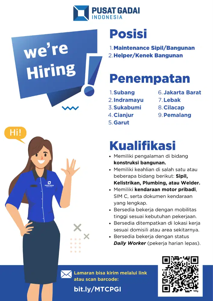 Maintenance Sipil & Helper Bangunan (Daily Worker)