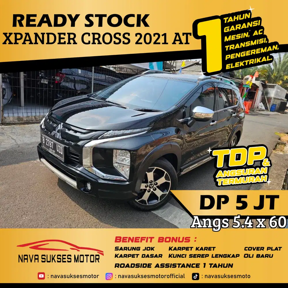 TDP 5 Jt Angs Termurah Xpander Cross 2021 Matic Hitam Low Km Like New