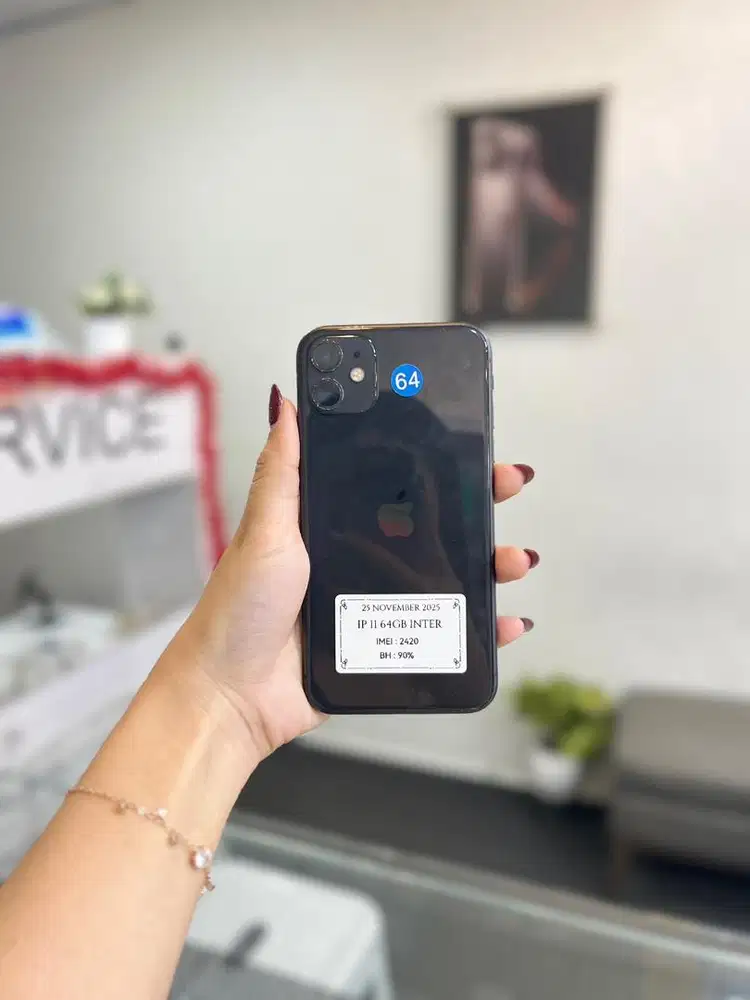 iPhone 11 Black 64Gb Mulus Nominus Fullset Bergaransi Menerima Tt